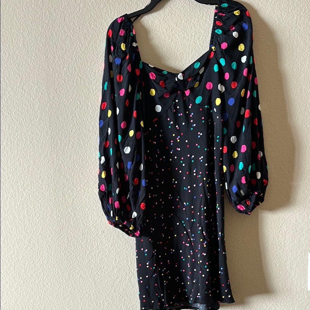 Rixo Colorful Polka Dot long sleeve Dress size 6